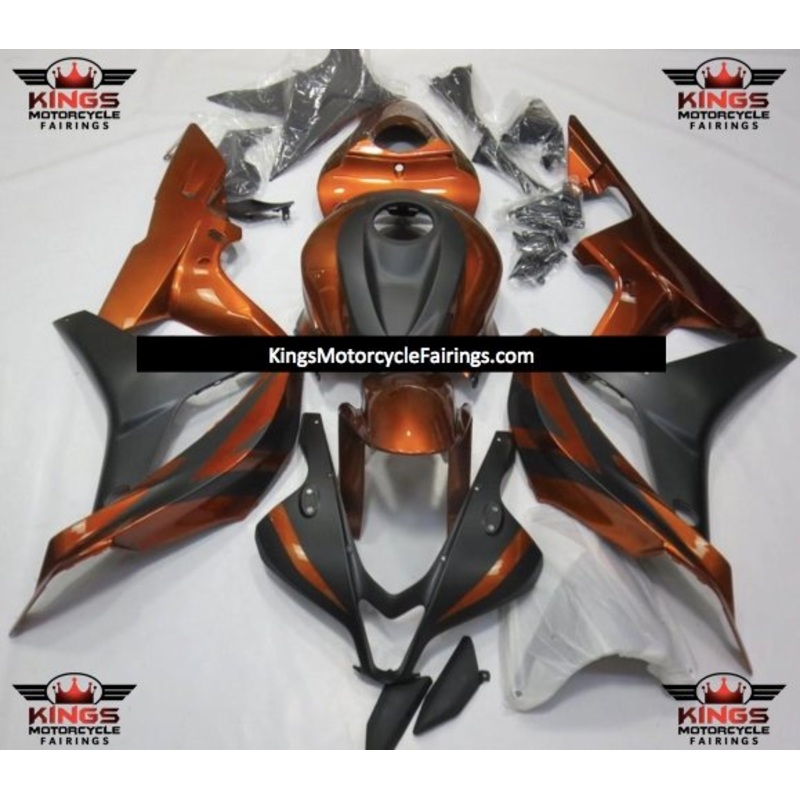 Honda CBR600RR (2007-2008) Orange Rust & Matte Black Fairings No Seat Cowl No Bolt Kit No Tank