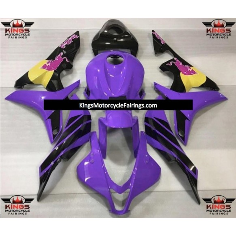 Honda CBR600RR (2007-2008) Purple, Black, Yellow & Pink RedBull Fairings No Seat Cowl No Bolt Kit No Tank