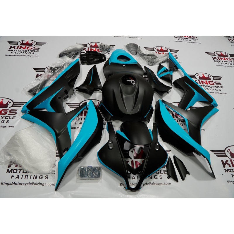 Honda CBR600RR (2007-2008) Turquoise Blue & Matte Black Fairings No Seat Cowl No Bolt Kit No Tank