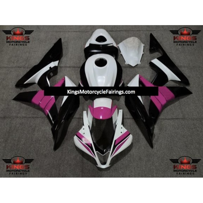 Honda CBR600RR (2007-2008) White, Black & Pink Fairings No Seat Cowl No Bolt Kit No Tank