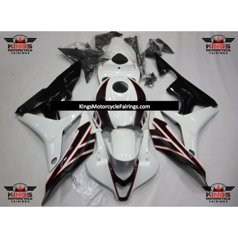 Honda CBR600RR (2007-2008) White, Black, Red Fairings No Seat Cowl No Bolt Kit No Tank