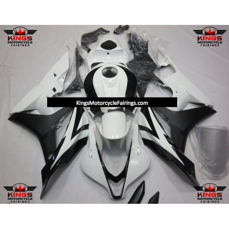 Honda CBR600RR (2007-2008) White, Gloss Black & Matte Black Fairings No Seat Cowl No Bolt Kit No Tank
