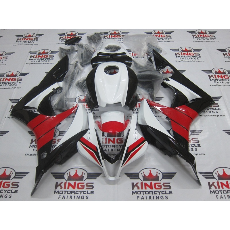 Honda CBR600RR (2007-2008) White, Red & Black Fairings No Seat Cowl No Bolt Kit No Tank