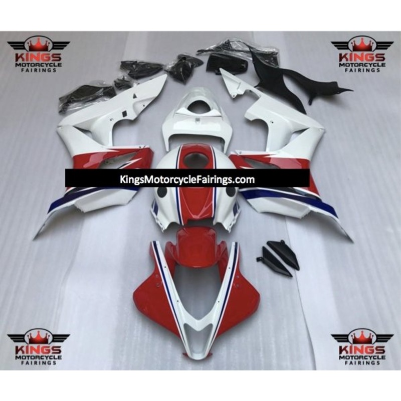 Honda CBR600RR (2007-2008) White, Red & Navy Blue Fairings No Seat Cowl No Bolt Kit No Tank