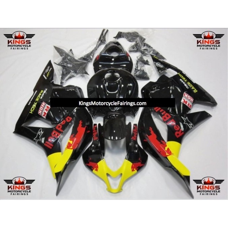 Honda CBR600RR (2009-2012) Black, Red & Yellow RedBull Fairings No Seat Cowl No Bolt Kit No Tank