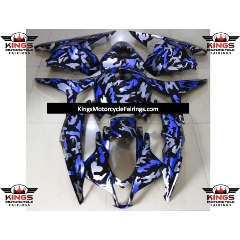 Honda CBR600RR (2009-2012) Blue & Black Camouflage Fairings No Seat Cowl No Bolt Kit No Tank