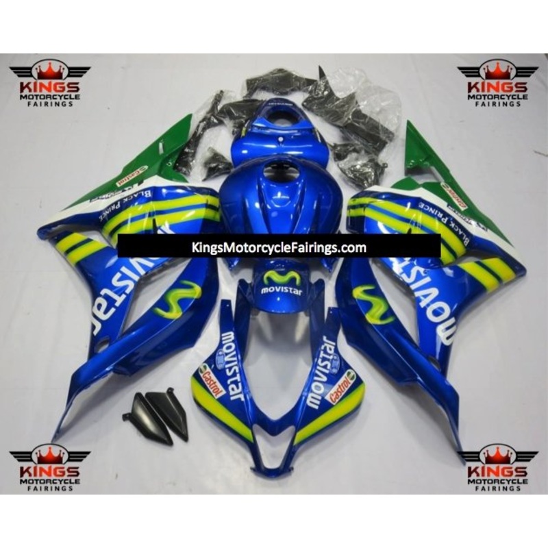 Honda CBR600RR (2009-2012)  Blue & Green Movistar Fairings No Seat Cowl No Bolt Kit No Tank