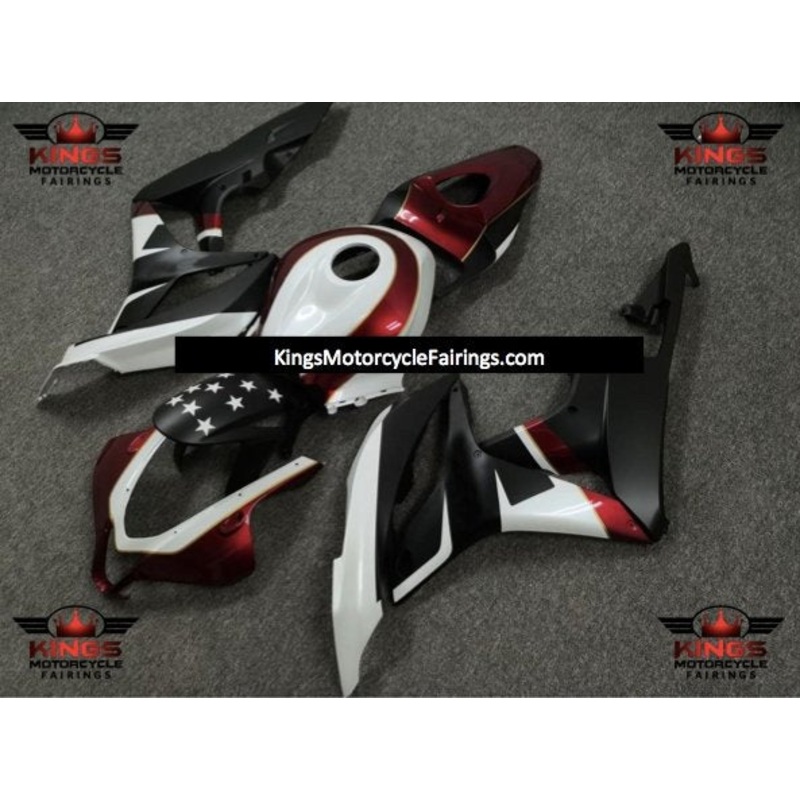 Honda CBR600RR (2009-2012) Candy Apple Red, Matte Black, Gold & White Star Fairings No Seat Cowl No Bolt Kit No Tank