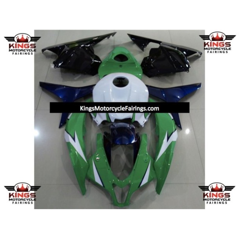 Honda CBR600RR (2009-2012) Green, White, Dark Blue & Black Fairings No Seat Cowl No Bolt Kit No Tank