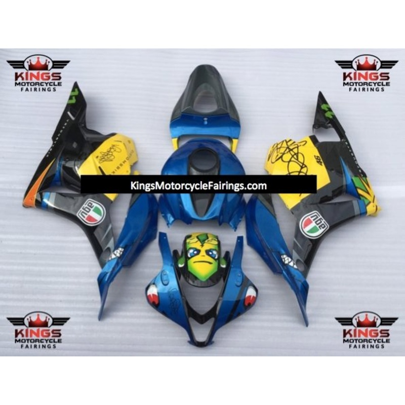 Honda CBR600RR (2009-2012) Metallic Blue, Black, Yellow Shark Fairings No Seat Cowl No Bolt Kit No Tank