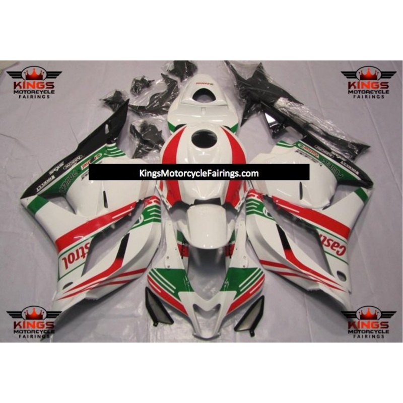 Honda CBR600RR (2009-2012) White, Green & Red Castrol Fairings No Seat Cowl No Bolt Kit No Tank