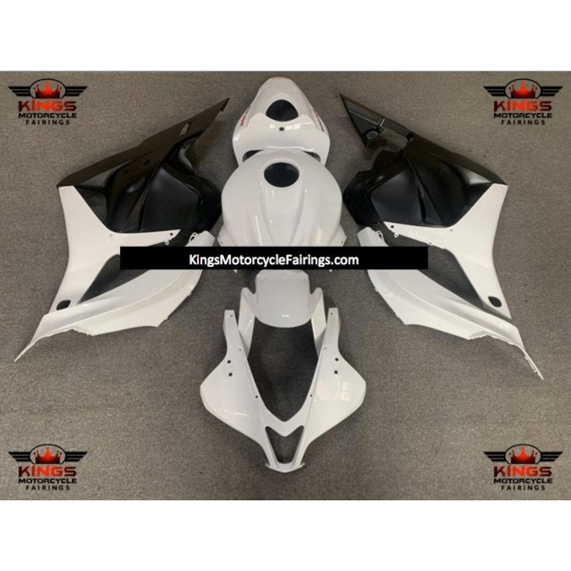 Honda CBR600RR (2009-2012) White & Matte Black Fairings No Seat Cowl No Bolt Kit No Tank