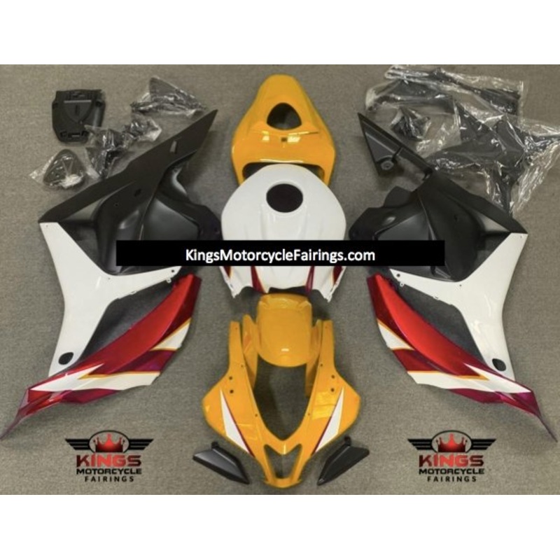 Honda CBR600RR (2009-2012) Yellow, White, Red & Matte Black Fairings No Seat Cowl No Bolt Kit No Tank