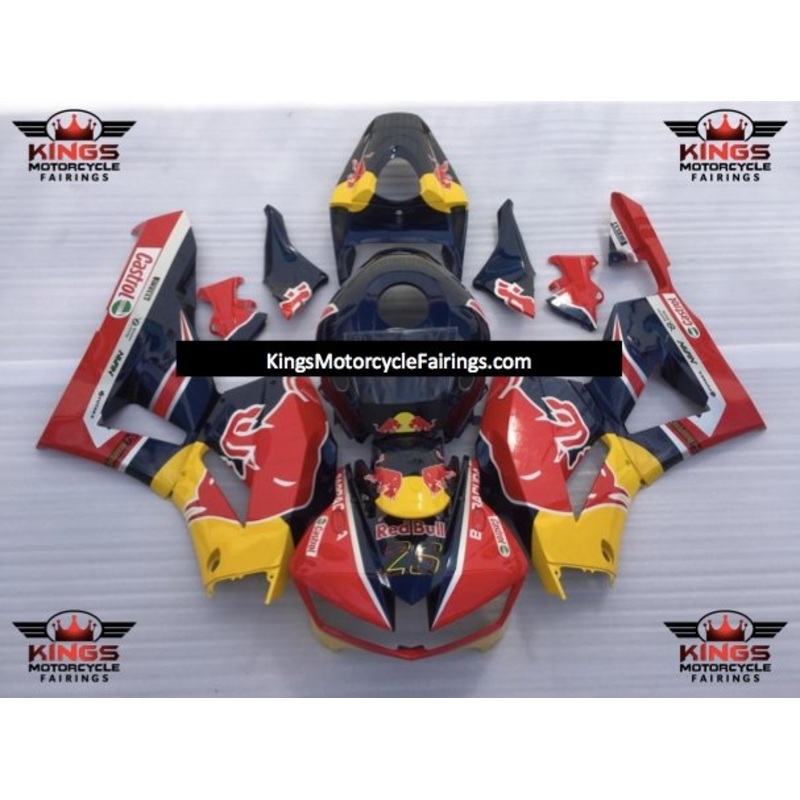 Honda CBR600RR (2013-2023) Red, Navy Blue, Yellow RedBull Fairings No Seat Cowl No Bolt Kit No Tank
