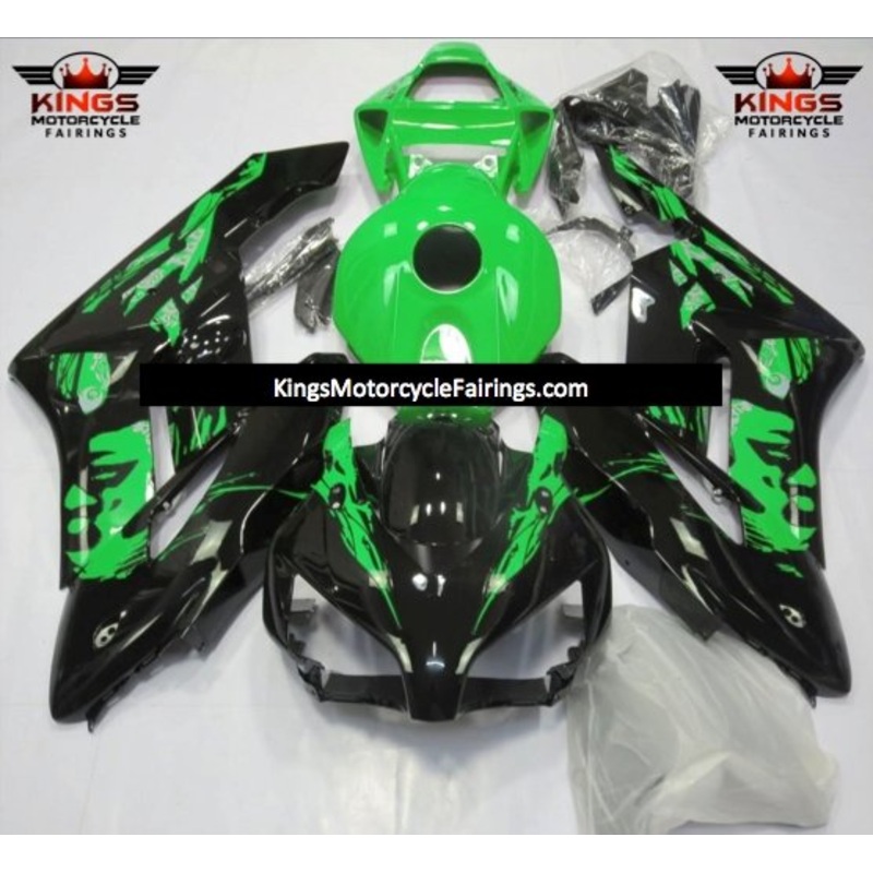 Honda CBR1000RR (2004-2005) Black & Green Leyla Fairings No Seat Cowl No Bolt Kit No Tank
