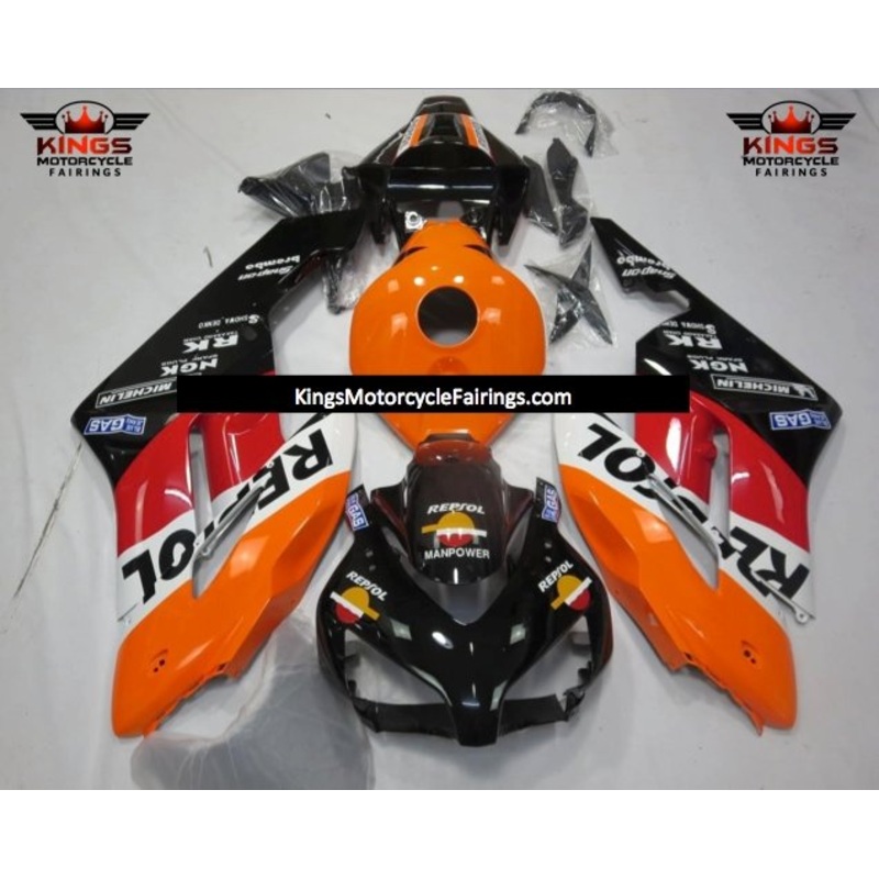 Honda CBR1000RR (2004-2005) Black, Orange, White & Red Repsol Fairings No Seat Cowl No Bolt Kit No Tank