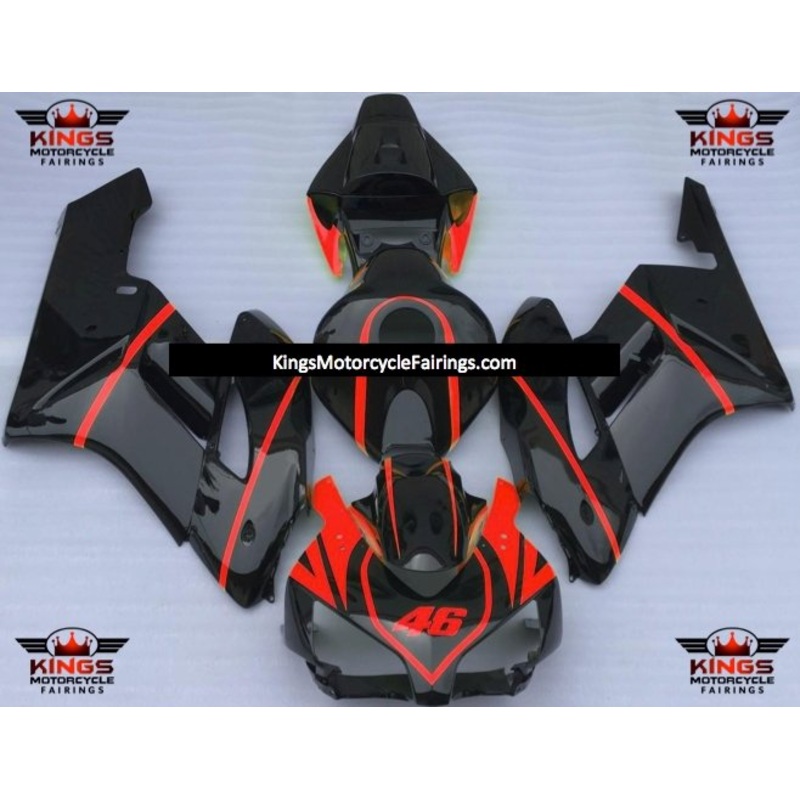 Honda CBR1000RR (2004-2005) Black & Red Stripe Fairings No Seat Cowl No Bolt Kit No Tank