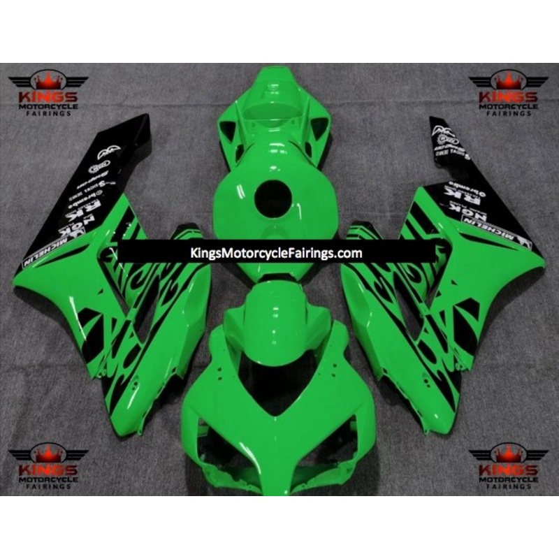 Honda CBR1000RR (2004-2005) Green & Black Tribal Fairings No Seat Cowl No Bolt Kit No Tank