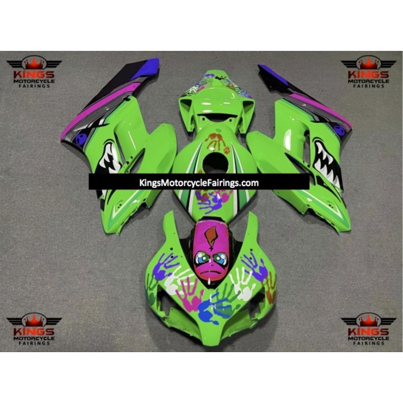 Honda CBR1000RR (2004-2005) Green & Purple Shark Fairings No Seat Cowl No Bolt Kit No Tank