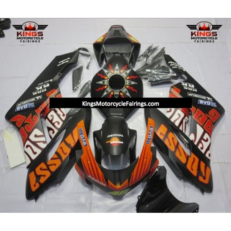 Honda CBR1000RR (2004-2005) Matte Black, Orange, White & Red Rossi Fairings No Seat Cowl No Bolt Kit No Tank