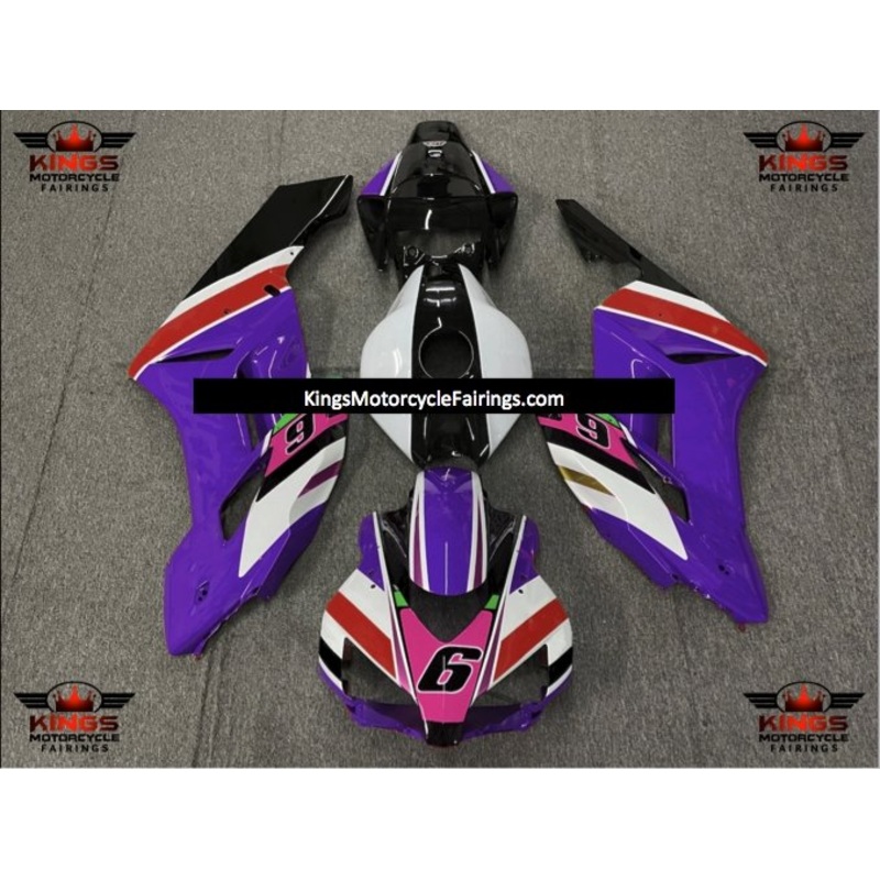 Honda CBR1000RR (2004-2005) Purple, White, Black, Red & Pink Multicolored 6 Fairings No Seat Cowl No Bolt Kit No Tank