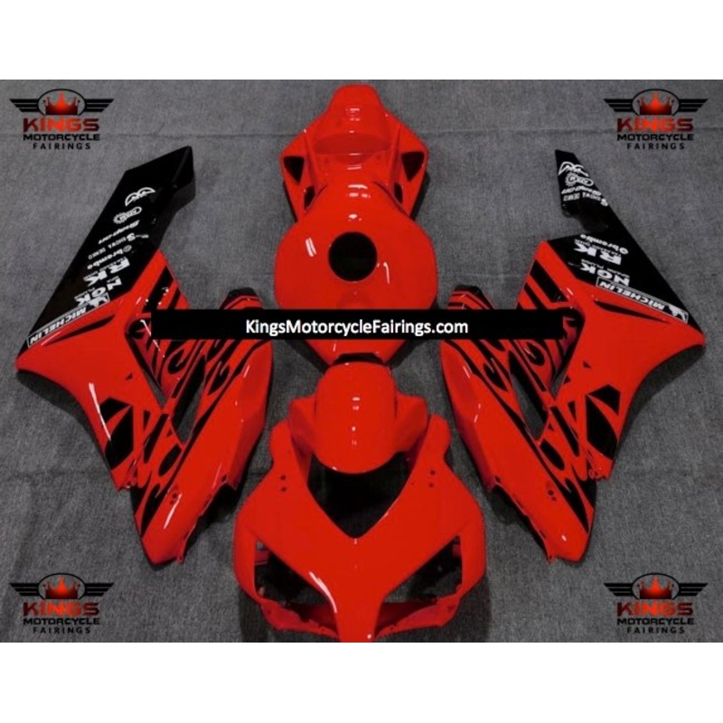 Honda CBR1000RR (2004-2005) Red & Black Tribal Fairings No Seat Cowl No Bolt Kit No Tank