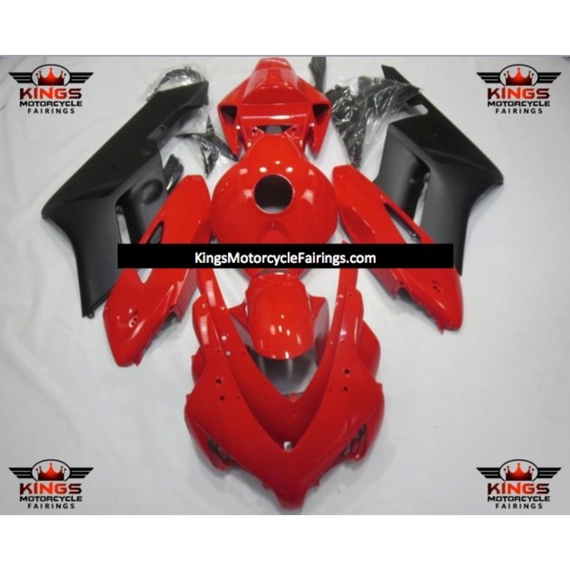 Honda CBR1000RR (2004-2005) Red & Matte Black Fairings No Seat Cowl No Bolt Kit No Tank