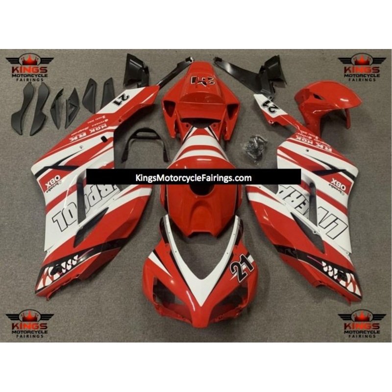 Honda CBR1000RR (2004-2005) Red & White Liverpool Fairings No Seat Cowl No Bolt Kit No Tank