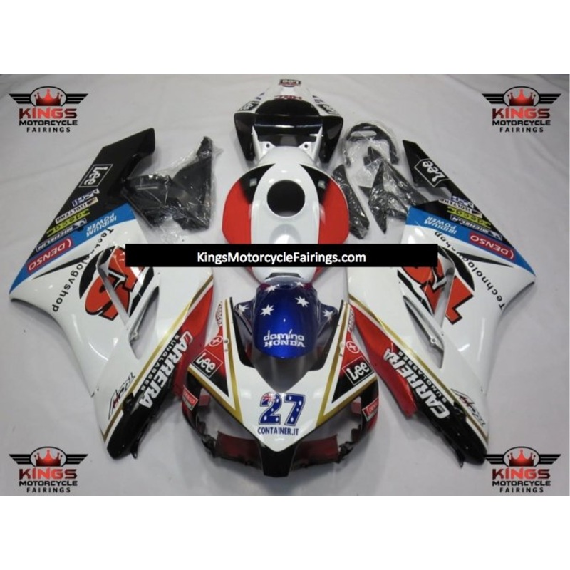 Honda CBR1000RR (2004-2005) White, Black, Red Carrera Fairings No Seat Cowl No Bolt Kit No Tank