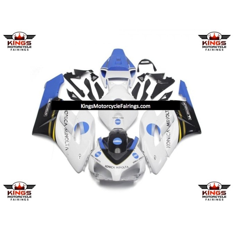 Honda CBR1000RR (2004-2005) White, Blue & Black Konica Minolta Fairings No Seat Cowl No Bolt Kit No Tank