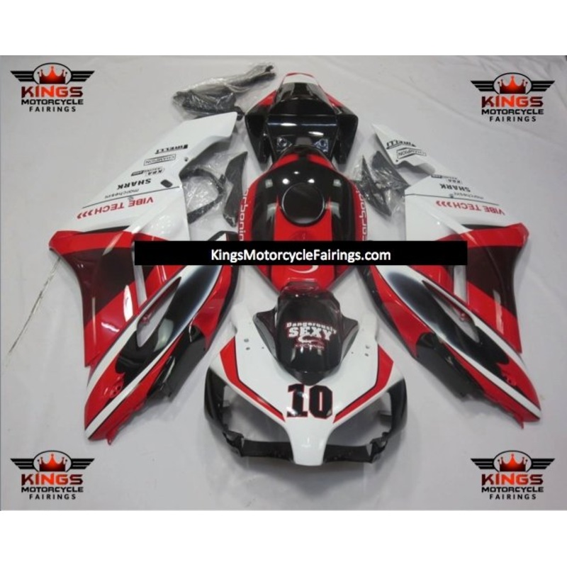 Honda CBR1000RR (2004-2005) White, Red & Black Sexy Fairings No Seat Cowl No Bolt Kit No Tank