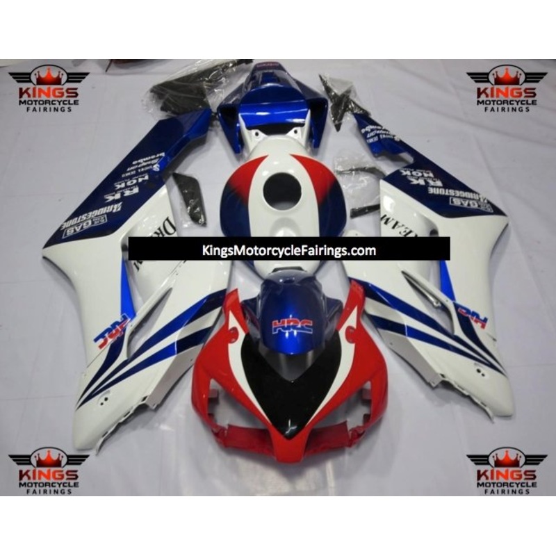 Honda CBR1000RR (2004-2005) White, Red & Blue HRC Fairings No Seat Cowl No Bolt Kit No Tank