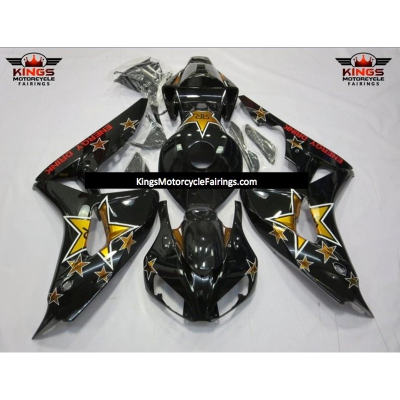 Honda CBR1000RR (2006-2007) Black & Gold Rockstar Fairings No Seat Cowl No Bolt Kit No Tank