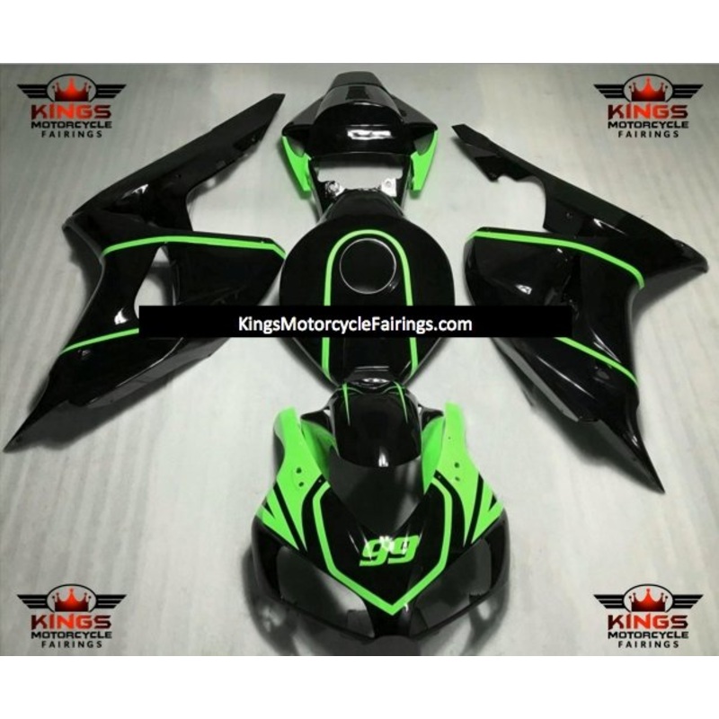 Honda CBR1000RR (2006-2007) Black & Neon Green Fairings No Seat Cowl No Bolt Kit No Tank