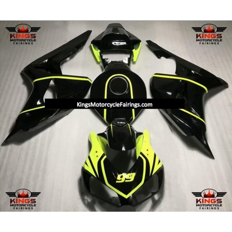 Honda CBR1000RR (2006-2007) Black & Neon Yellow Fairings No Seat Cowl No Bolt Kit No Tank