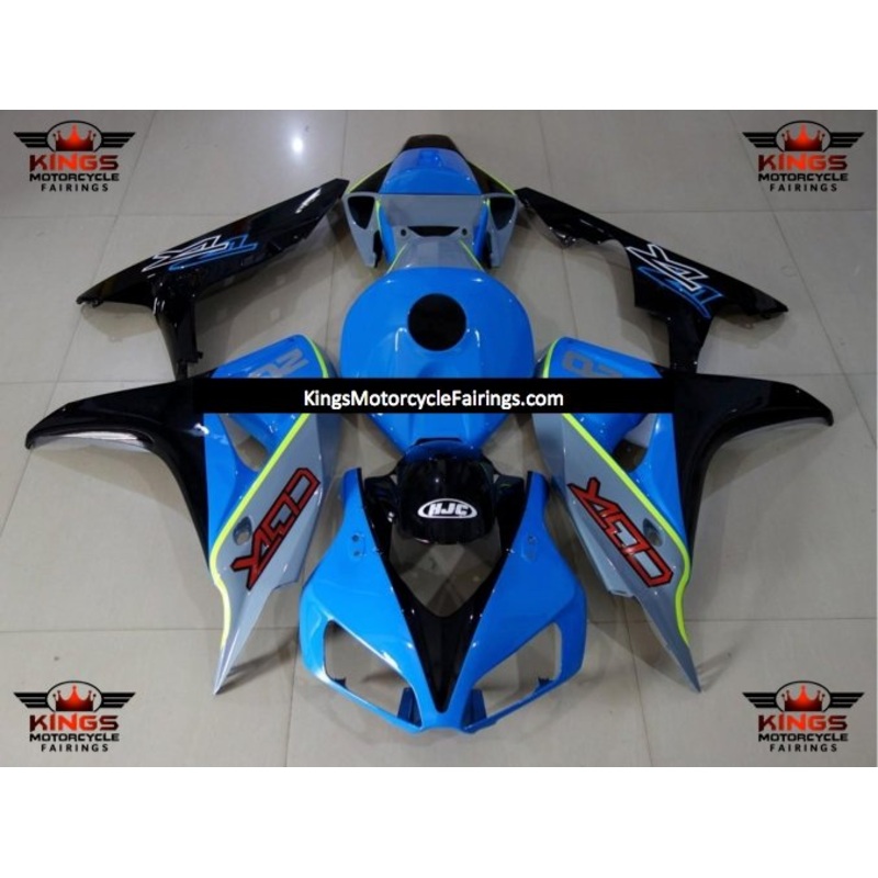 Honda CBR1000RR (2006-2007) Blue, Black, Gray & Neon Yellow Fairings No Seat Cowl No Bolt Kit No Tank