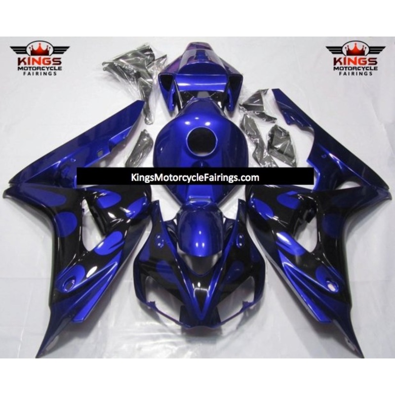 Honda CBR1000RR (2006-2007) Blue & Black Tribal Fairings No Seat Cowl No Bolt Kit No Tank