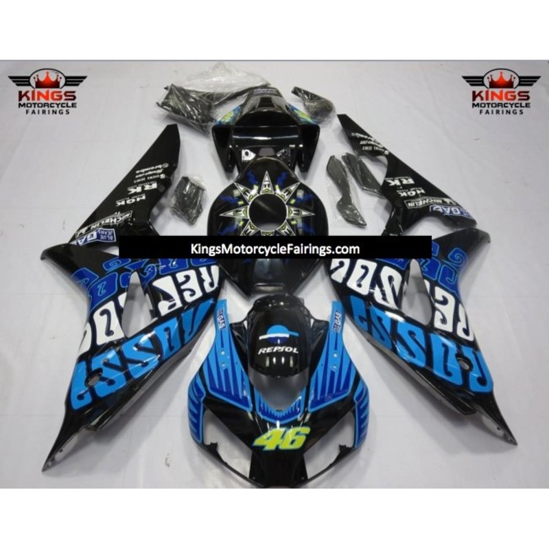 Honda CBR1000RR (2006-2007) Blue, Black & White Rossi Fairings No Seat Cowl No Bolt Kit No Tank