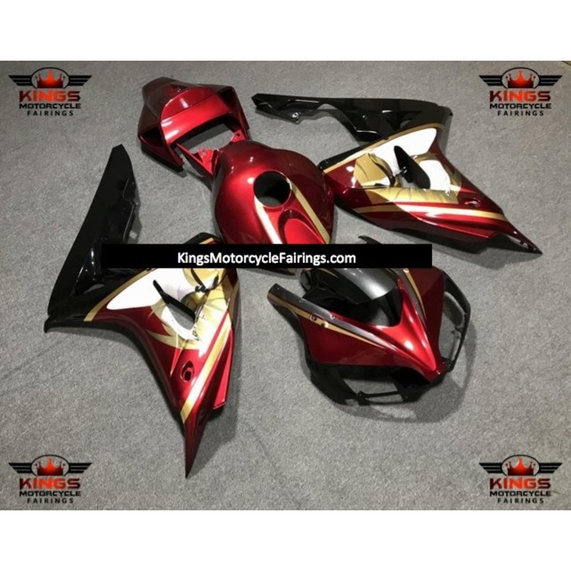Honda CBR1000RR (2006-2007) Candy Apple Red & Gold Anime Fairings No Seat Cowl No Bolt Kit No Tank