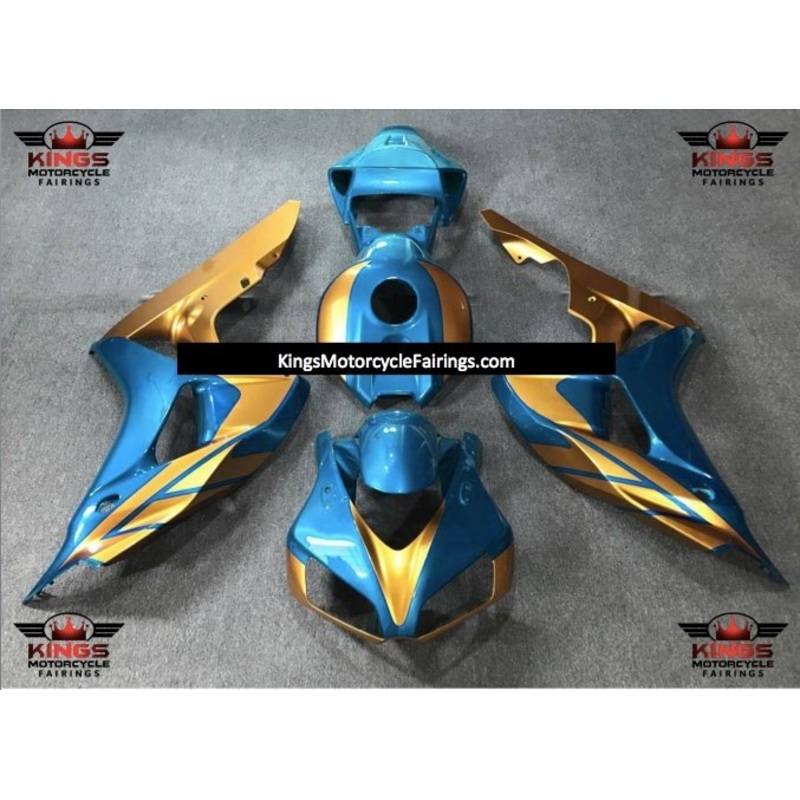 Honda CBR1000RR (2006-2007) Gold & Light Blue Fairings No Seat Cowl No Bolt Kit No Tank