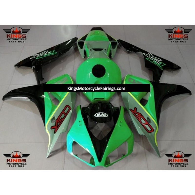 Honda CBR1000RR (2006-2007) Green, Black & Red Fairings No Seat Cowl No Bolt Kit No Tank