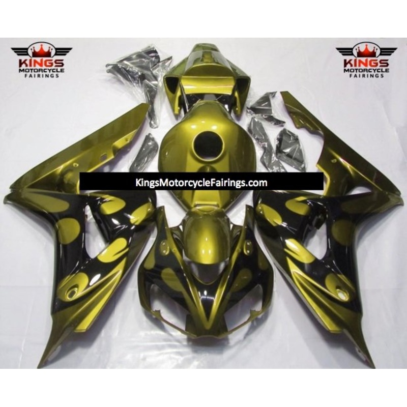 Honda CBR1000RR (2006-2007) Green Olive & Black Tribal Fairings No Seat Cowl No Bolt Kit No Tank
