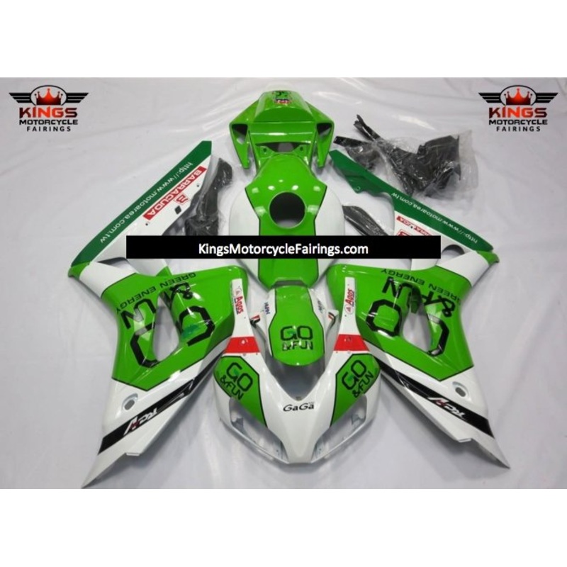 Honda CBR1000RR (2006-2007) Green & White Fairings No Seat Cowl No Bolt Kit No Tank