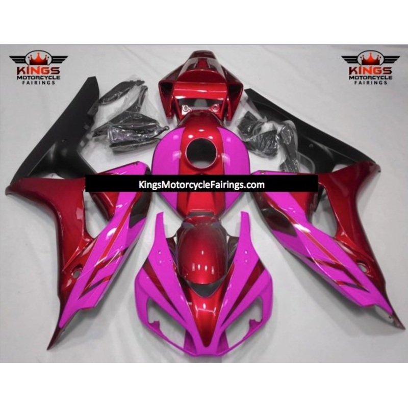Honda CBR1000RR (2006-2007) Pink, Red & Matte Black Fairings No Seat Cowl No Bolt Kit No Tank