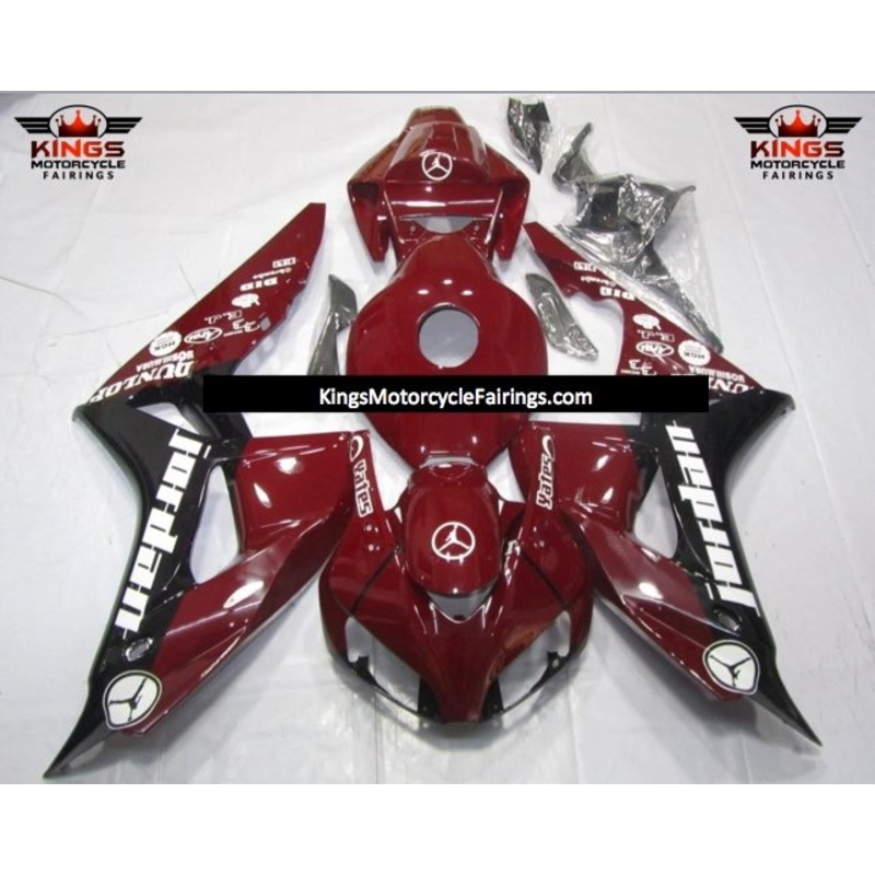 Honda CBR1000RR (2006-2007) Red Wine, Black & White Jordan Fairings No Seat Cowl No Bolt Kit No Tank