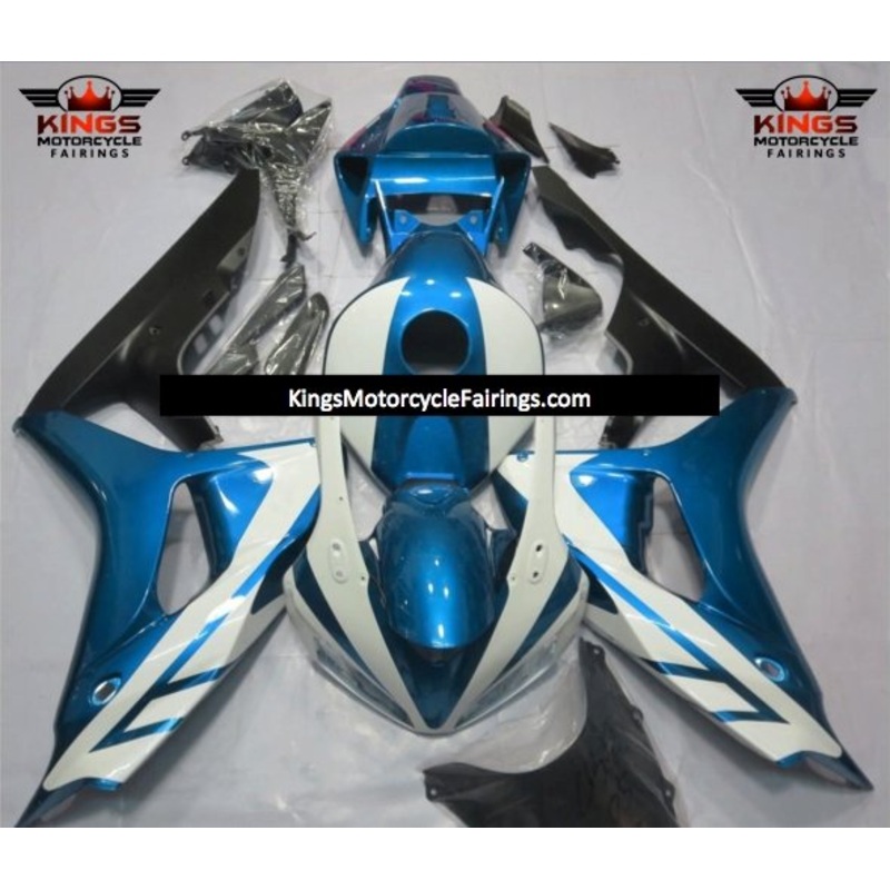 Honda CBR1000RR (2006-2007) White, Light Blue & Matte Black Fairings No Seat Cowl No Bolt Kit No Tank