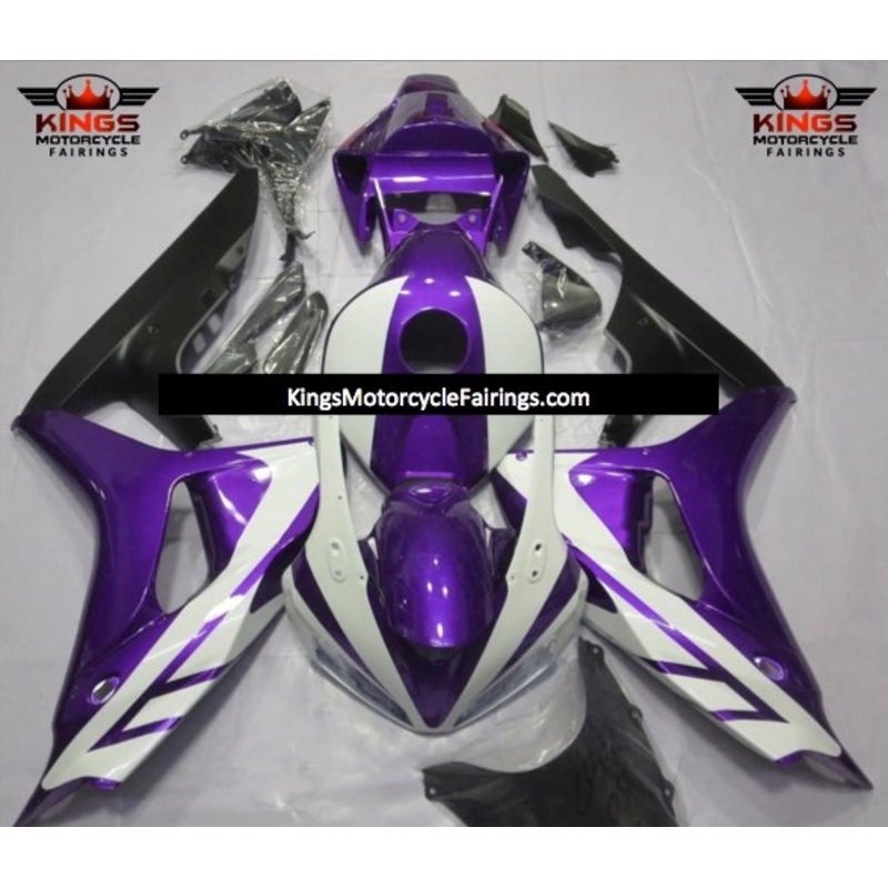 Honda CBR1000RR (2006-2007) White, Purple & Matte Black Fairings No Seat Cowl No Bolt Kit No Tank