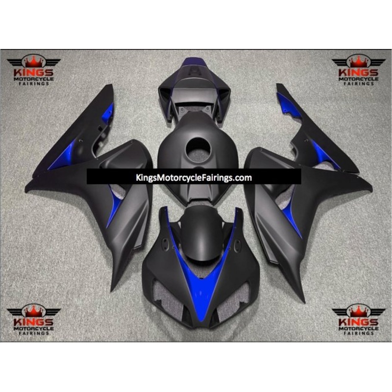 Honda CBR1000RR (2006-2007) Matte Black, Blue Fairings No Seat Cowl No Bolt Kit No Tank