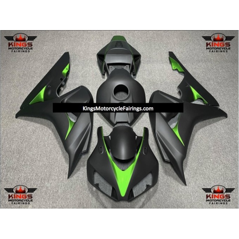 Honda CBR1000RR (2006-2007) Matte Black & Neon Green Fairings No Seat Cowl No Bolt Kit No Tank
