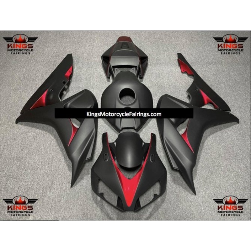 Honda CBR1000RR (2006-2007) Matte Black & Red Fairings No Seat Cowl No Bolt Kit No Tank